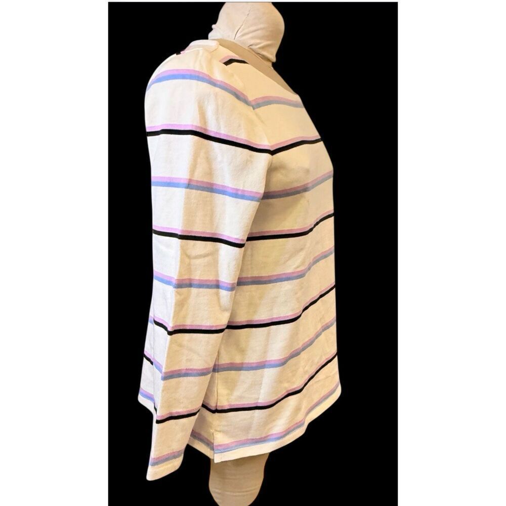 Talbots Striped Cotton Multicolor Long Sleeve Boatneck Pullover Shirt LP Set of - Picture 11 of 16